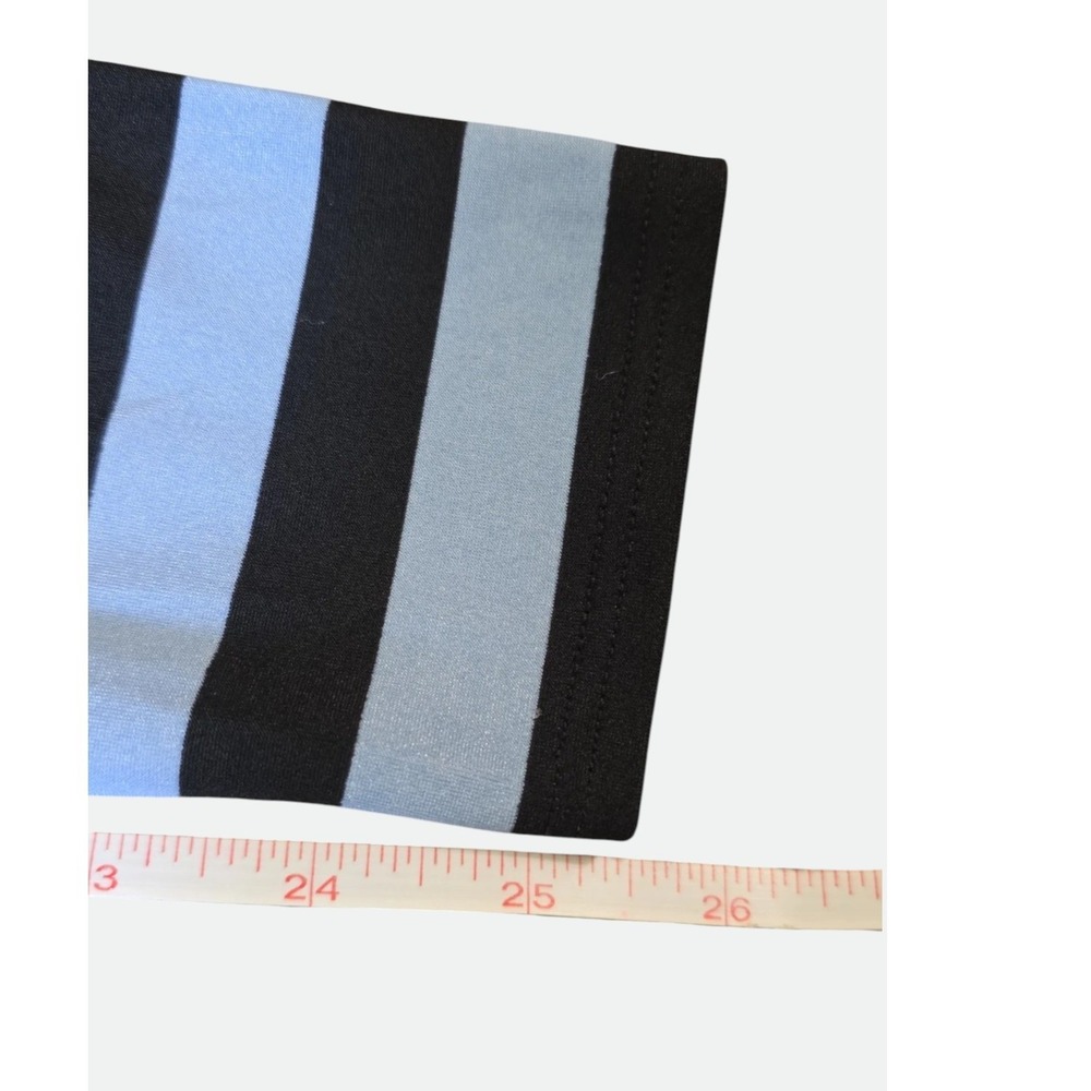 K-DEER Sneaker Length Leggings Medium Blue Ombre Stripe High Waist Yoga Pants - Picture 3 of 8